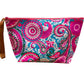 Candy pink and aqua on white clutch