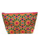 Forest green mandala on tangerine clutch