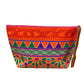 Forest green mandala on tangerine clutch