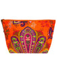 Neon tangerine paisley clutch
