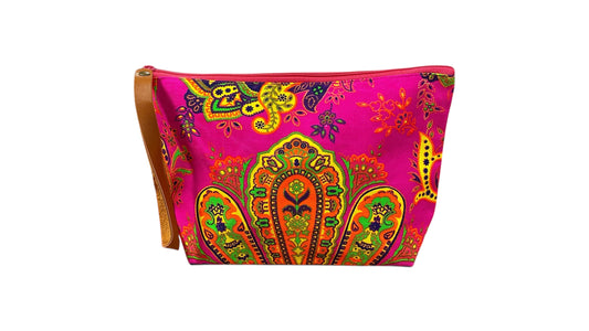 Citrus mandala swirl on hot pink clutch