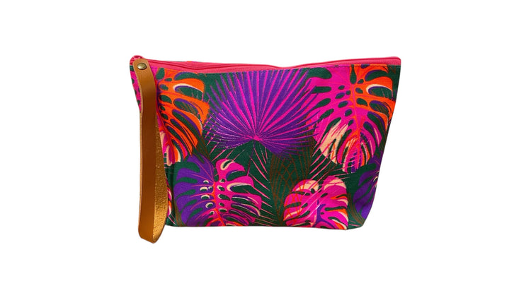 Monsteria on forest green clutch