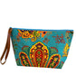 Sunshine yellow and orange paisley on turquoise clutch