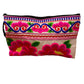 Hot pink poppy on white clutch