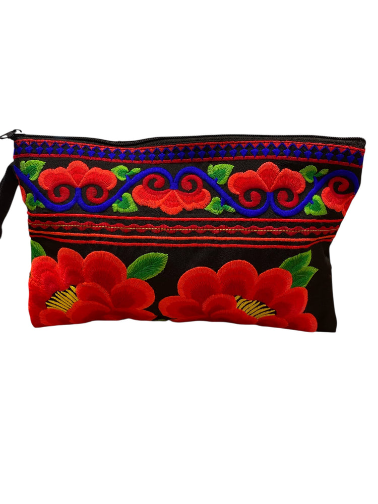 Ruby red poppy on licorice clutch