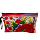 Ruby red bloom on white clutch
