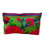 Ruby red and hot pink bloom on spring green clutch