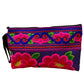 Hot pink poppy on cobalt blue clutch