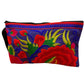 Ruby red bloom on electric blue clutch