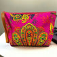 Citrus mandala swirl on hot pink clutch